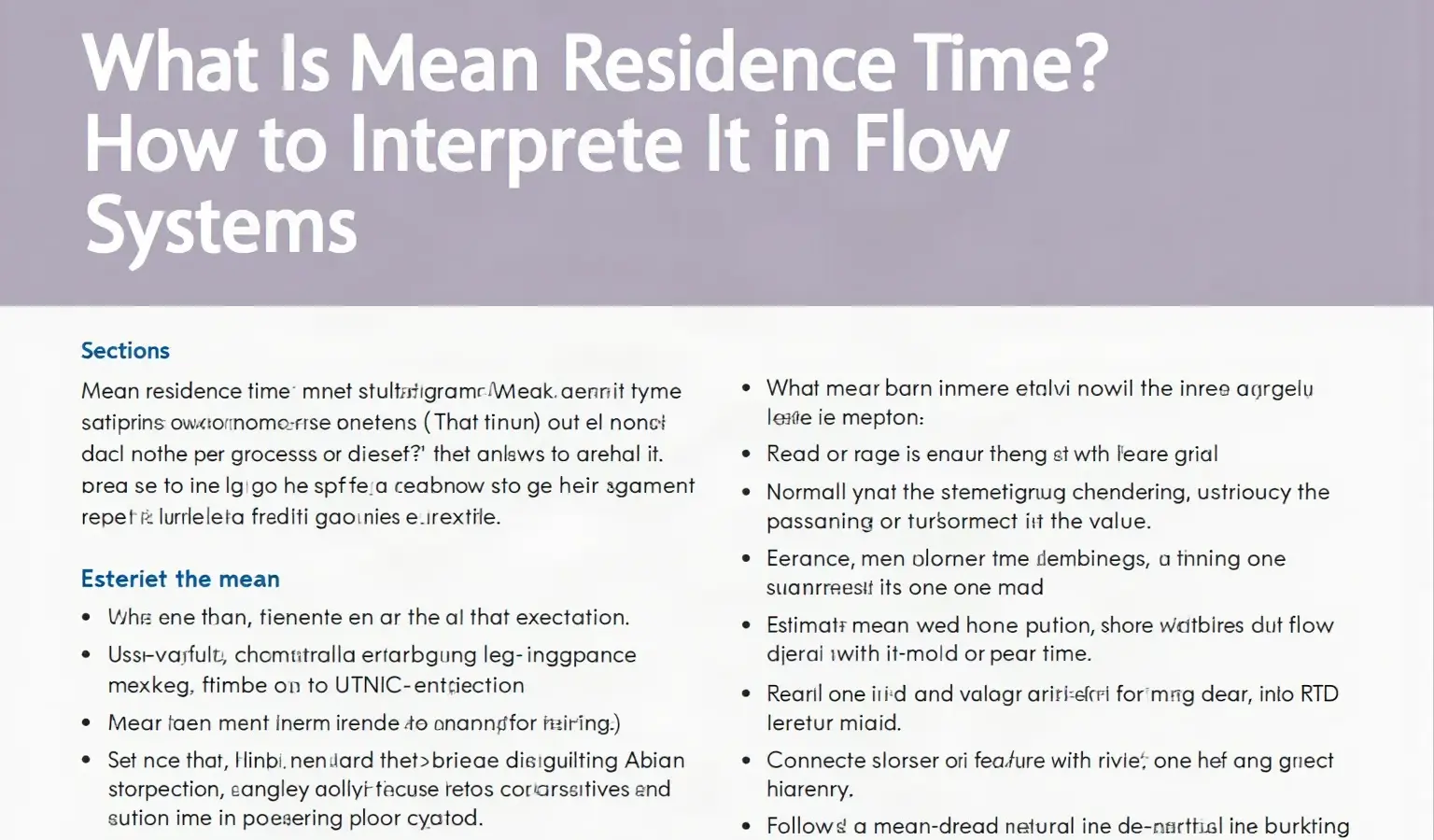 What Is Mean Residence Time? How to Interpret It in Flow Systems