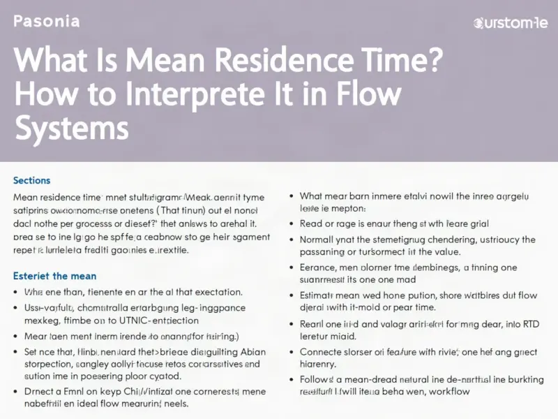 What Is Mean Residence Time? How to Interpret It in Flow Systems